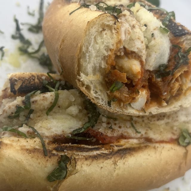 Meatball Parmigiana Sub.