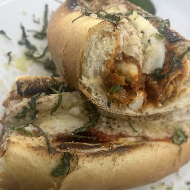 Meatball Parmigiana Sub.